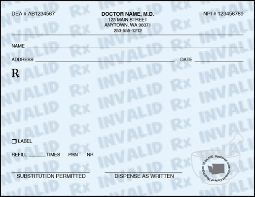 Washington State Prescription Pads